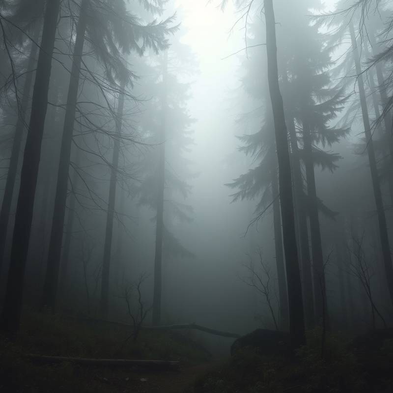 Mystischer Wald im Nebel